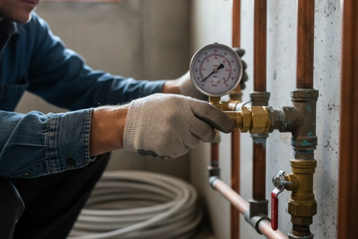 Pressure testing a repaired line during Water Line Repair in Lacrosse