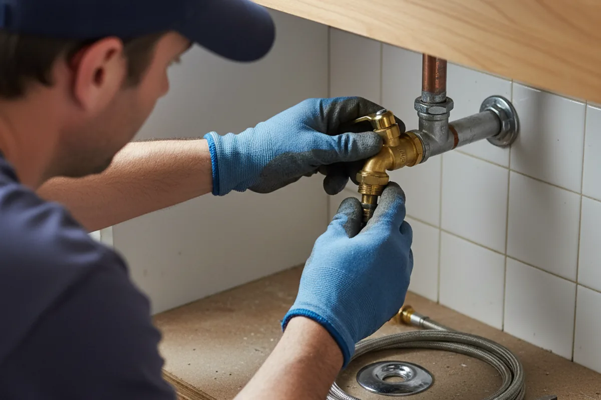 Shutoff valve and fitting work during Burst Pipe Repair in Lacrosse